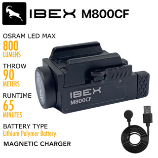 ไฟฉายยุทธวิธี ไฟฉายติดปืน IBEX M800CF สว่าง 800 Lumens ชาร์จแม่เหล็ก