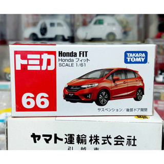 CLT โมเดลรถฮอนด้าโทมิก้าขนาดเล็ก 6.5 ซม 🧩 Takara Tomy Tomica No.66 Honda Fit Jazz orange color 1/61 ใหม่ กล่องสวยในซีล