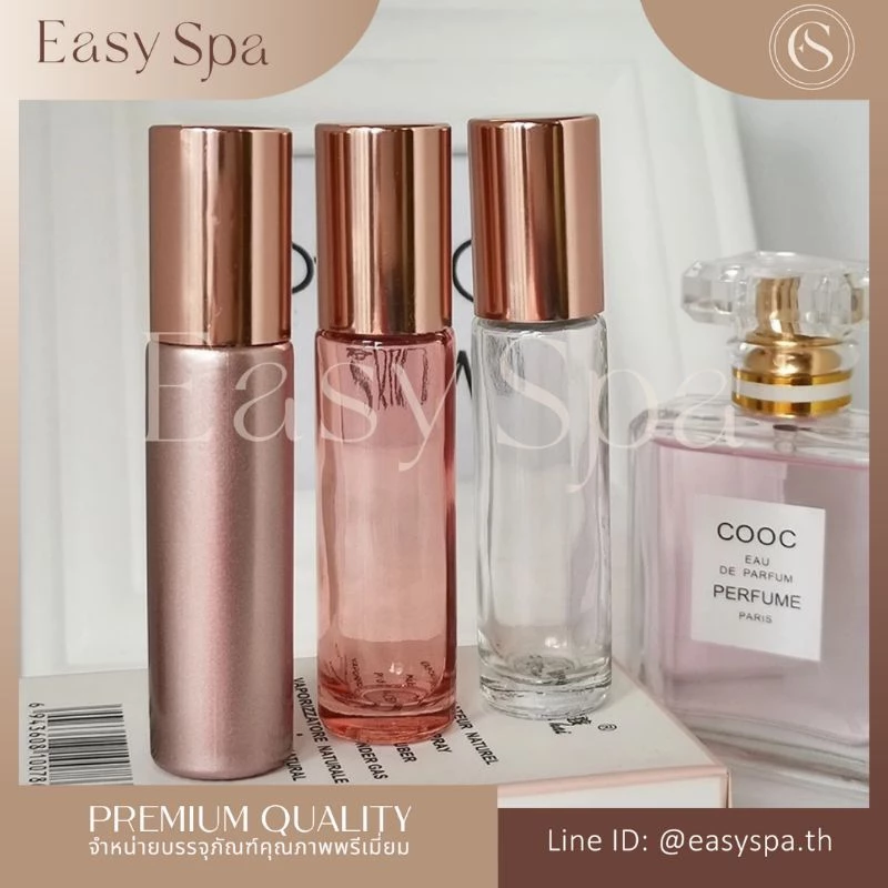 [COD พร้อมส่งจากไทย] ขวดลูกกลิ้งหนา ฝาชมพูทอง อโรม่า ขวดน้ำหอมระเหย ฝาชมพูทอง ขวดแก้วน้ำมันหอมระเหย ขวดหยด ขวดดรอป ชมพู