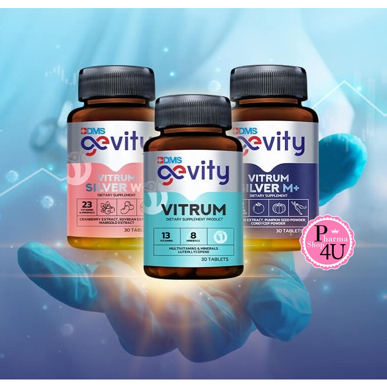 BDMS Gevity Vitrum 3สูตร (Vitrum / M+ / W+) บรรจุ 30 เม็ด วิตามินและแร่ธาตุ