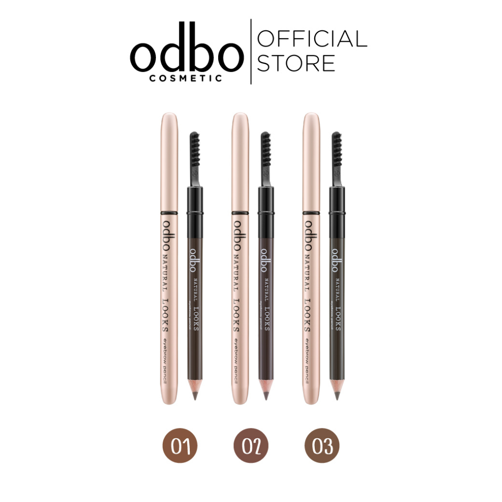 ODBO NATURAL LOOKS EYEBROW PENCIL OD796 ดินสอเขียนคิ้ว มาพร้อมแปรงปัด