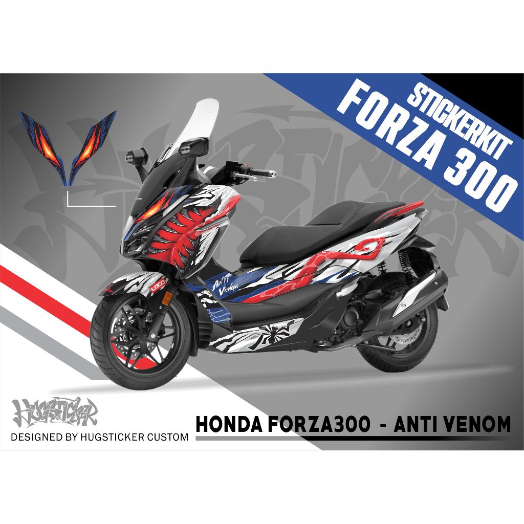 Hugsticker สติ๊กเกอร์แต่งรถ สติ๊กเกอร์ Forza 300 / สติ๊กเกอร์ Forza 350 ลาย Anti Venom