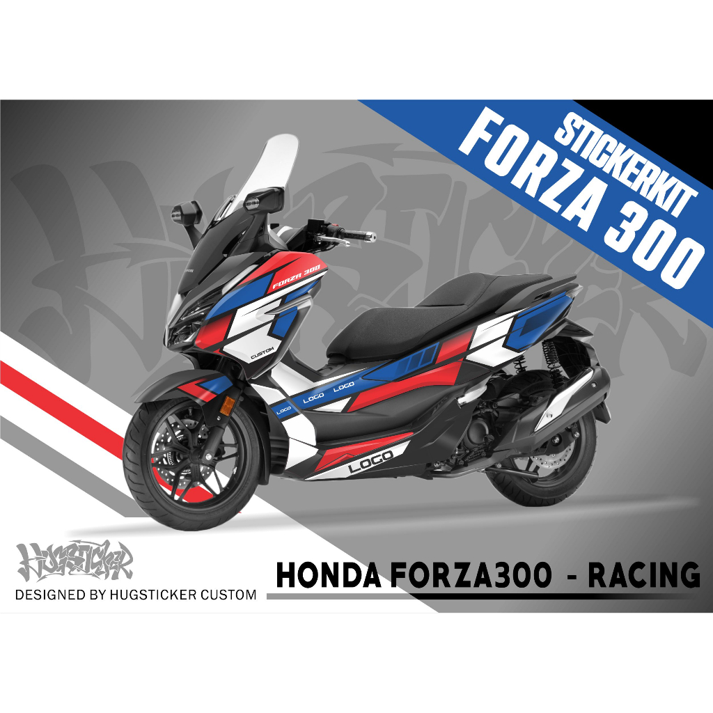 Hugsticker สติ๊กเกอร์แต่งรถ สติ๊กเกอร์ Forza 300 / สติ๊กเกอร์ Forza 350 ลาย Racing