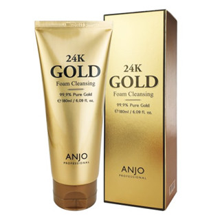 Anjo peel off mask มาร์คหน้าทองคำบริสุทธิ์และ โฟมทองคำfoam cleansing 24k