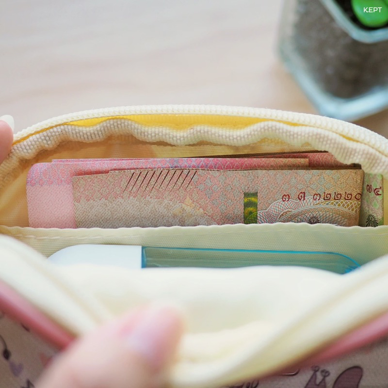 กระเป๋าใส่เงิน Pocket Bag KEPT กระเป๋าเงินใบสั้น ใส่เงินแล้วรูดซิปไม่กินแบงค์ มีช่องใส่บัตรด้านใน พกพาสะดวก