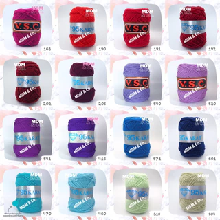 💎 ไหมพรม 4 ply สีล้วน 🌈 | ตรา 95K และ VSC 💎 | ม้วน 90 กรัม 💗