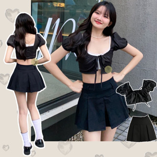 🆂🆄🅽.🆃🆄🆁🅳🅰🆈 เสื้อครอปแขนตุ๊กตา Na-B สม็อคหลัง เชือกหน้าปรับได้