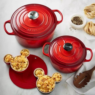 French cool color Lecreuset Mickey cast iron enamel wok, frying pan, stewing pan, multi-function household 18cm compleme