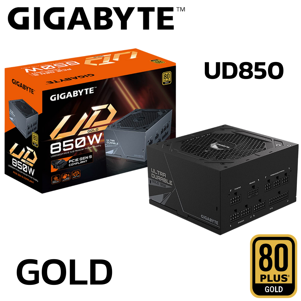 POWER SUPPLY (อุปกรณ์จ่ายไฟ) GIGABYTE UD850GM - 850W 80 PLUS GOLD (ATX)