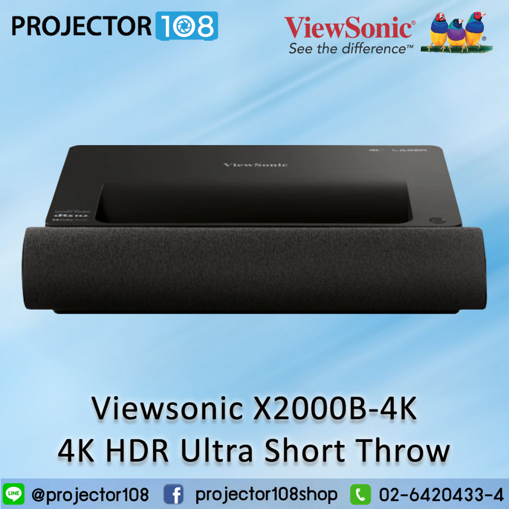 ViewSonic X2000B-4K | 4K HDR ULTRA SHORT THROW SMART LASER PROJECTOR