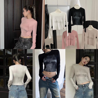 Nudeaholic 💚💙 6113 BRA LONG-SLEEVE เสื้อแขนยาว ผ้าดีมากก ดีเทลสกรีนหน้าและหลัง