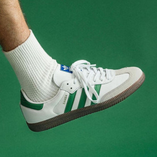 (พร้อมส่ง) Adidas samba og white green ของเเท้ 100%