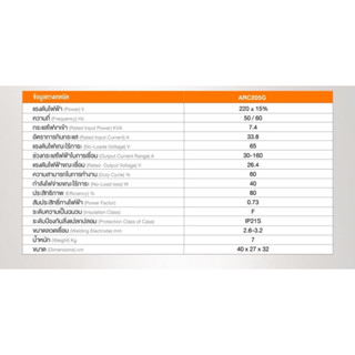 ตู้เชื่อม ROWEL เครื่องเชื่อม IGBT รุ่น ARC205G 220V./ 160 แอมป์ /ระบบ ARC FORCE เชื่อมเหล็ก โลหะ