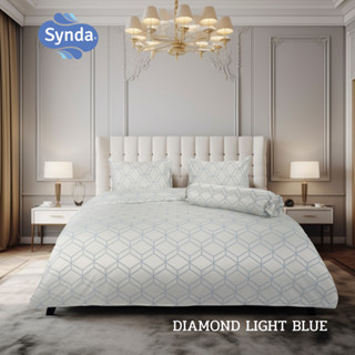 [NEW] Synda ผ้าปูที่นอน Micro Plus Cotton 520 เส้นด้าย รุ่น DIAMOND LIGHT BLUE