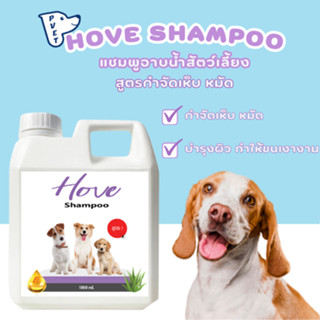 Hove Shampoo สูตร 1 แชมพูอาบน้ำสุนัขและแมว สูตรกำจัดเห็บ หมัด บำรุงผิวสุนัขและแมว ขนาด 1 ลิตร