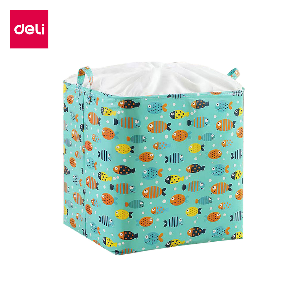Deli ถุงเก็บของอเนกประสงค์ 100L ถุงเก็บผ้านวม กระเป๋าใส่ผ้านวม รูดปิดได้ มีหูหิ้ว กันฝุ่น พับเก็บได้ Quilt Bag