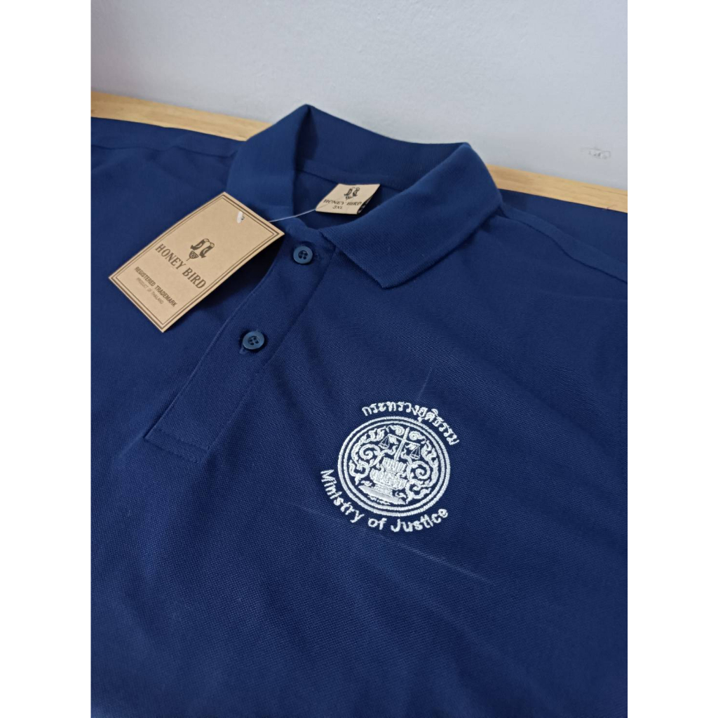 เสื้อโปโลกระทรวงยุติธรรม แขนMOJ โปโลแขนปล่อย