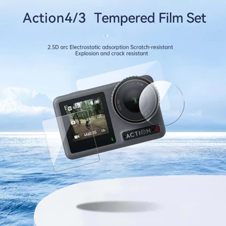 Telesin DJI Action 4 กระจกกันรอย Tempered Protective Film Set