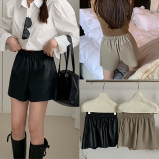 MINI LEATHER SHORTS🤎🖤 (420฿ฟรีส่ง) กางเกงหนังขาสั้น ผ้าดี ทรงสวย ชิคมากค่าา ต้องมีน้า แนะนำเลยค่า wg.we