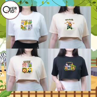 Overtide เสื้อครอป โอเวอร์ไซส์ คอลเลกชั่น Super Zoo หลายสี