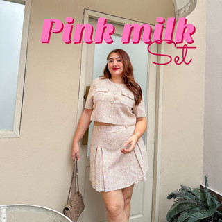 Lady M |Pink milk set ชุดเซตสาวอวบใส่เที่ยว ทำงาน ชุดplus size