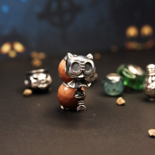 Mr. Whisker the Cat Ghost Bead บีทเงินแท้