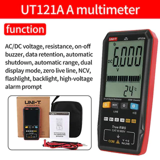 แท้ ส่งจากไทย UNI-T สมาร์ทมัลติมิเตอร์แบบดิจิตอล UT121A UT121B UT122 AC DC เครื่องทดสอบแรงดันไฟฟ้ามัลติมิเตอร์ True R