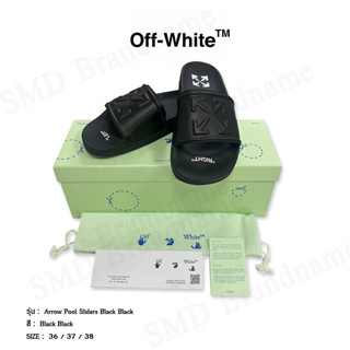 Off-White รองเท้าแตะผู้หญิง รุ่น Arrow Pool Sliders Black Black Code: OWIC006C99MAT0031010