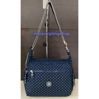 ส่งฟรี EMS Kipling GABBIE  Crossbody Bag ใบใหญ่  - Soft  Dot Blue  ป้ายและถุงจะเขียนชื่อรุ่นและสีเป็น  SH5