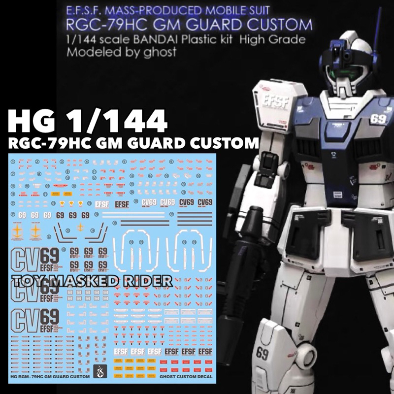 ⬛️ดีคอลน้ำ GHOST DECAL EG HG 1/144 RGM-79HC GM GUARD CUSTOM