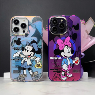 🎁ส่งของขวัญ🎁magnetic case เคสไอโฟนการ์ตูน Mickey เคสไอโฟนคู่ 15Pro max เคส for iPhone 15 14Pro 13 12 11 13Pro max case