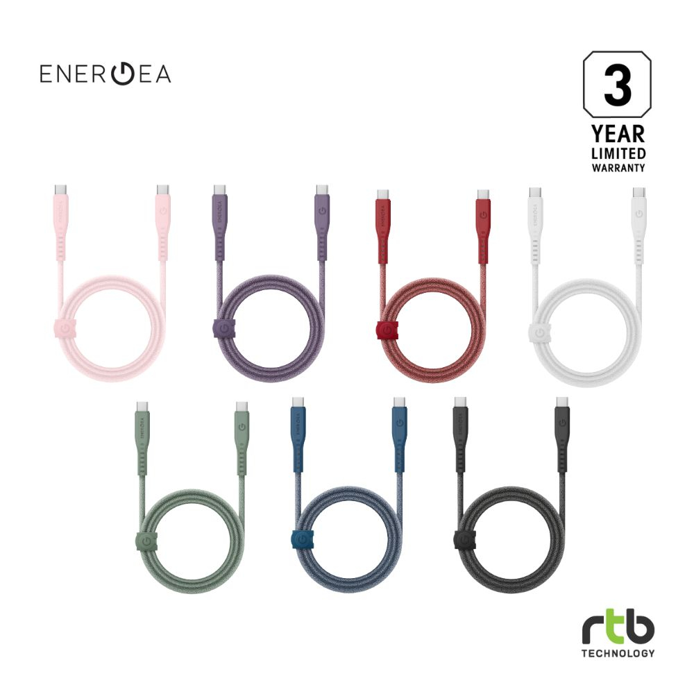 Energea สายชาร์จ ไอโฟน USB C to USB C (5A, 240W) 1.5 เมตร รุ่น Flow