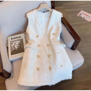 PS512 White tweed dress 990฿