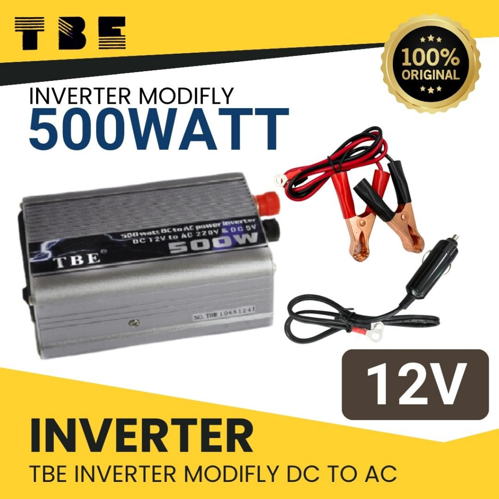 TBE Inverter 12V 500W เครื่องแปลงไฟรถ12V เป็นไฟบ้าน 220V