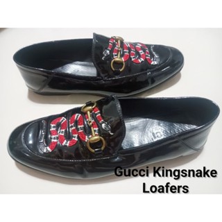 Gucci Black Kingsnake Leather Loafers                                  Mens/Womens size 8us. 7.5uk 41/26.5cm.