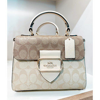 กระเป๋า Coach Morgan Top Handle Satchel In Blocked Signature Canvas