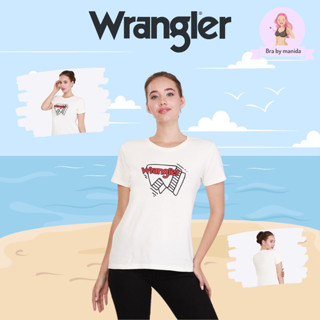 WRANGLER แท้ ขายชนช็อป  เสื้อยืดแขนสั้นผู้หญิง คอลเลคชั่น Logo Play (REGULAR) รุ่น WR W272R206