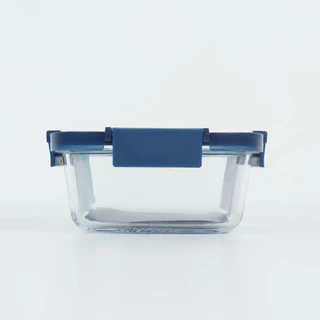 Superlock Glass รุ่น 6218 กล่องแก้วถนอมอาหาร ทรงจตุรัส ล็อก 2 ชั้น สีฟ้า รุ่น Blue Series ความจุ 800 มล.