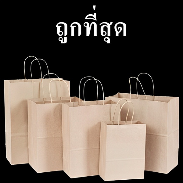 ถุงกระดาษคราฟท์ พร้อมหูหิ้วแบบเกลียว ( 1 แพ็ค )