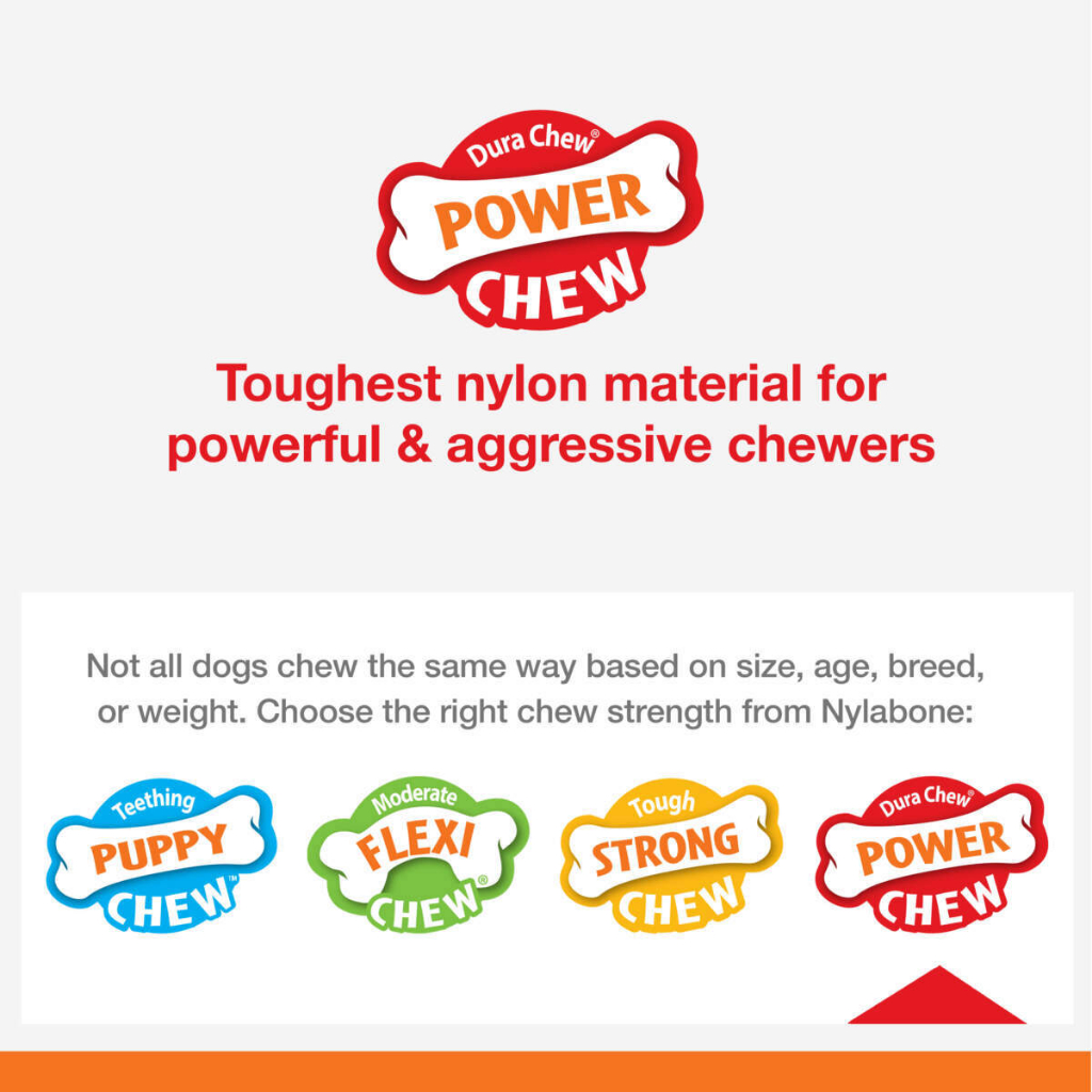 Nylabone Power Chew PRO Action Dog Toy ยางกัดขัดฟันสุนัขไร้สารพิษ รสเบคอน มีร่องทำความสะอาดฟัน สุนัขแทะรุนแรง