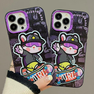 💕จัดส่ง24ชม💕iPhone 14 13 12 11 Pro Max เคส for เคสไอโฟน11 น่ารัก บางเบาพกพาง่าย เนื้อฝ้า การ์ตูน ขอบตรง Case