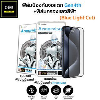 XONE ฟิลม์ป้องกันแสงสีฟ้า Bluelight Cut ฟิล์มป้องกันจอแตก รวม iPhone ทุกรุ่น iPhone15ProMax iPhone15Pro iPhone15 Plus