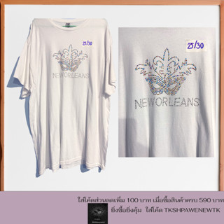 เสื้อยืดมือสอง วินเทจ  สำหรับผู้ชายผู้หญิง  XL  อก25 ยาว 30