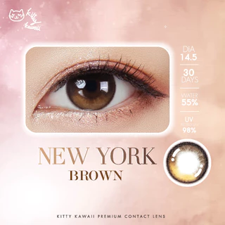 Kitty Kawaii Contact Lens : New York Brown (Blister pack) - คอนแทคเลนส์รายเดือน