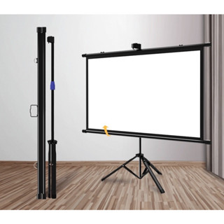 จอโปรเจคเตอร์ จอรับภาพ4k แถมขาตั้งฟรี แบบแขวนติดผนังและตั้งพ…