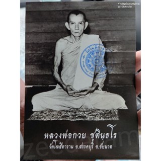 รูปถ่าย หลวงพ่อกวย หลังข้างฝา ขนาด 5*7 นิ้ว  รุ่น "ศิษย์กตัญญู" ปี 2566 รับประกันแท้💯%