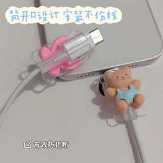 【ส่งจากไทย】Cable Bite ที่กันสายหัก ลายการ์ตูน สำหรับ สายชาร์จ PD/Android/USB/Type-C เคส TPU