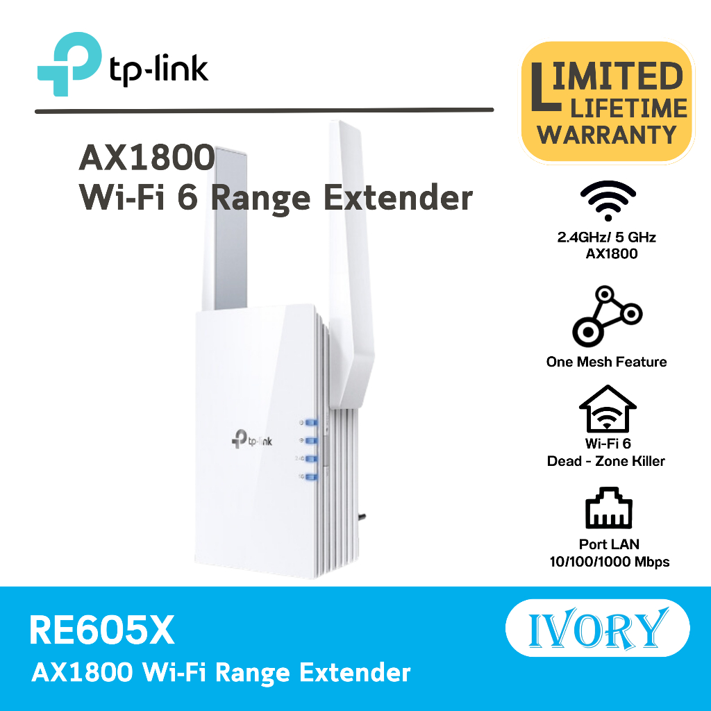 TP-Link RE605X AX1800 Wi-Fi Range Extender WiFi Repeater ตัวขยายสัญญาณ WiFi แรงเต็มสปีด เทคโนโลยี Wi