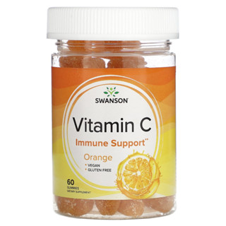 [พร้อมส่ง] นำเข้าจากอเมริกา ของแท้ 100% วิตามินซี เยลลี่ Swanson, Vitamin C, Orange, 60 Gummies