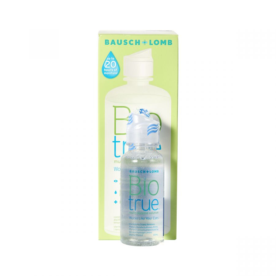 [หมดอายุ 01/2027]Bausch&Lomb Biotrue 300 ml แถมขวดเล็ก น้ำยาล้างคอนแทคเลนส์ 300 + 60 ml.